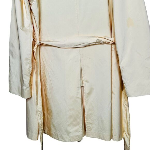 LONDON FOG Trench Coat Butter Yellow Belted Pockets Lined - Picture 5 of 13